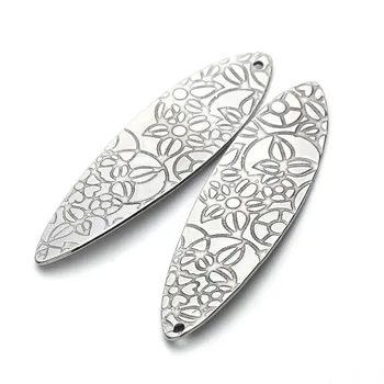 

10pcs/lot 13*47mm Stainless Steel Metal Connector Silver Metal Blanks For Stamping Jewelry Diy Jewelry Making Findings F3416