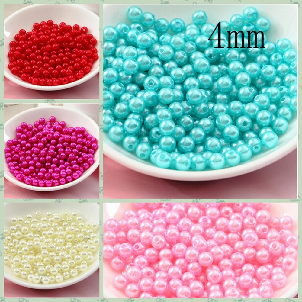 

Free Shipping 4mm 500pcs 18 colors ABS Imitation Pearls Beads, Making jewelry diy beads, Jewelry Handmade necklace