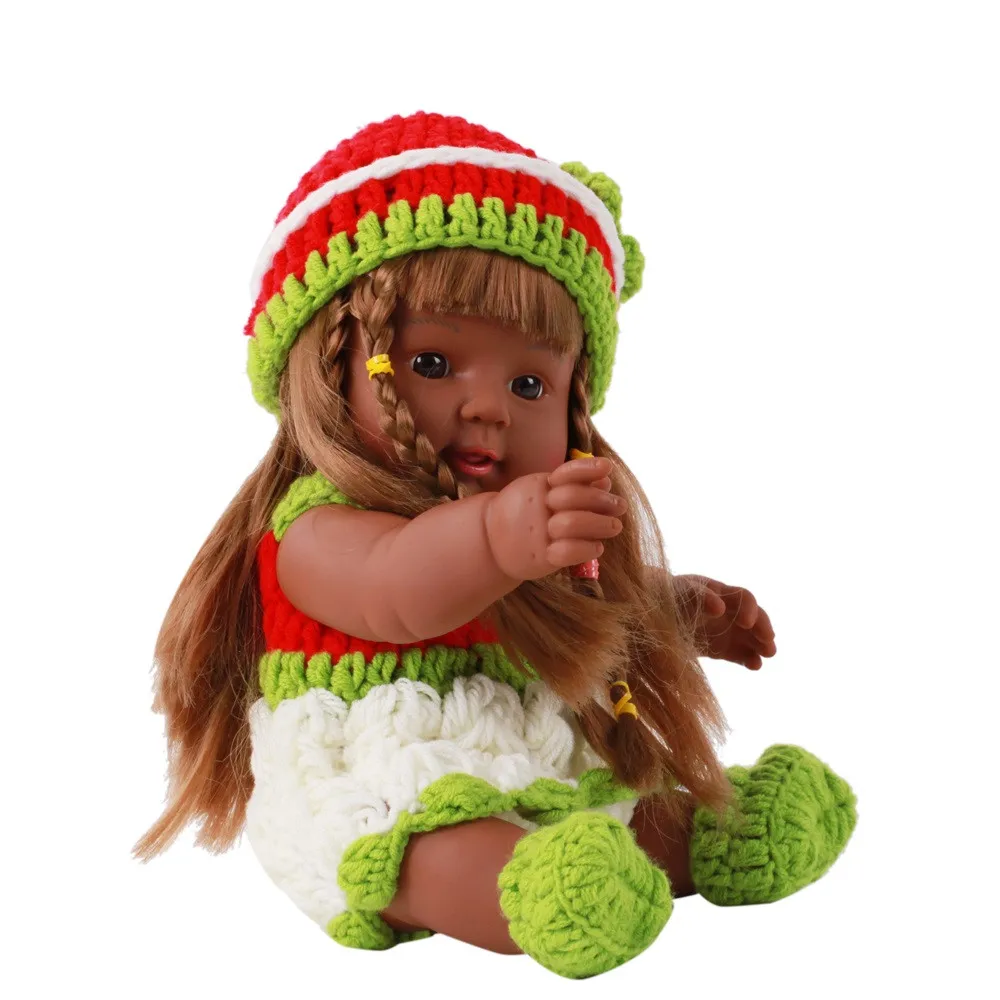 Детские игрушки, куклы Рождество реалистичные 12 дюймов Коричневая кожа моющиеся мягкие тела Детские куклы Топ Рождественский подарок для детей