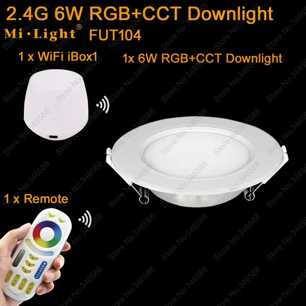 4x Mi. свет 12 Вт RGB+ CCT с LED Driver AC85-260V FUT066+ 1x Wi-Fi iBox1 сигнальная лампа+ 1x2,4G Беспроводной RF 4 зоны сенсорный пульт дистанционного управления - Испускаемый цвет: 1Remote 1Bulb 1WiFi