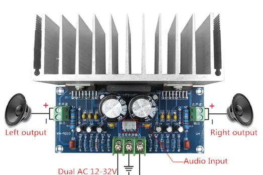 Высокое качество и высокая мощность AC12-32V 2,0 канальный TDA7293 100+ 100 Вт HIFI Цифровой стерео аудио усилитель плата с кабелем