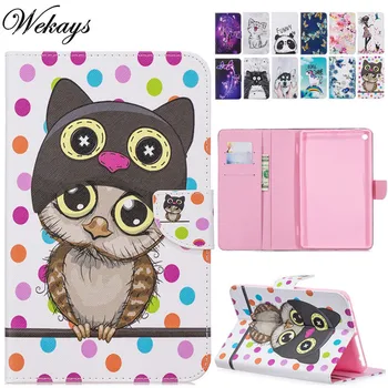 

Wekays For Amazon HD10 2017 2015 Cartoon Owl Leather Funda Case For Amazon Kindle Fire HD10 HD 10 2015 2017 10" eBook Cover Case