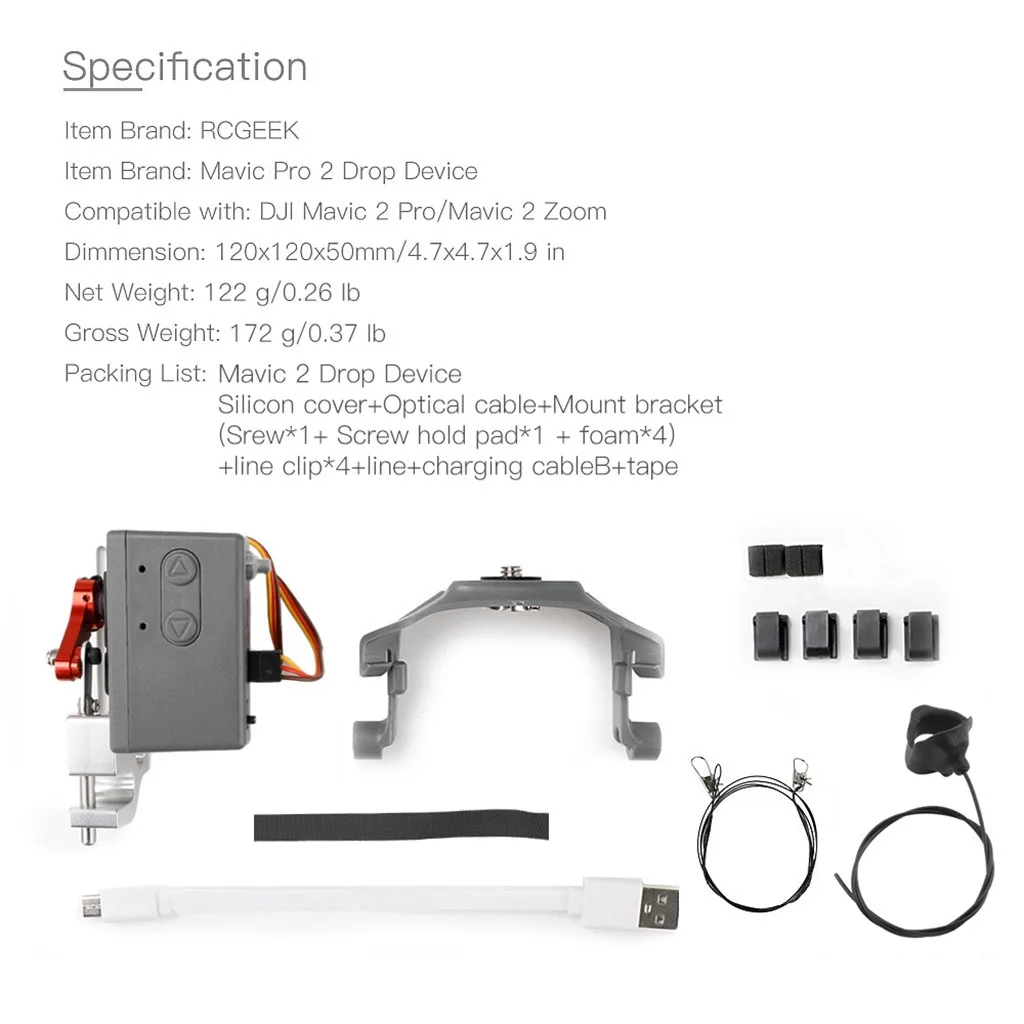 Дрон клип Полезная нагрузка падение транспортного устройства для DJI MAVIC 2 Pro/Zoom