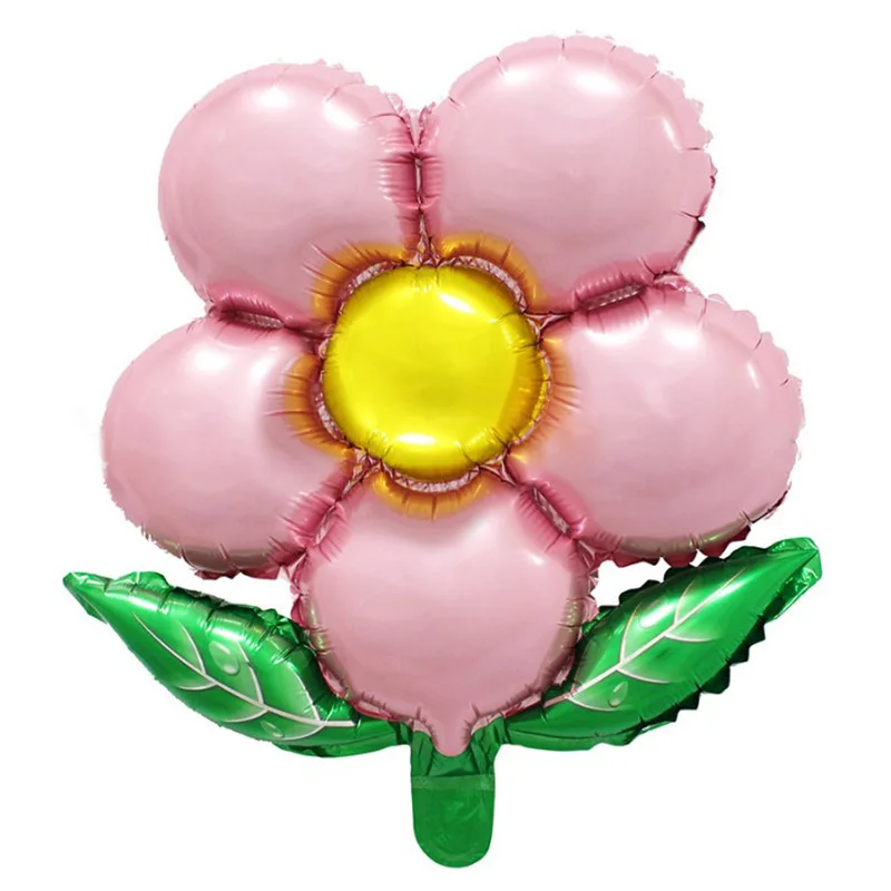 Большие воздушные шары из фольги с днем рождения, украшения для дня рождения, классические игрушки, украшение для сада, товары для праздника - Цвет: leaf flower pink