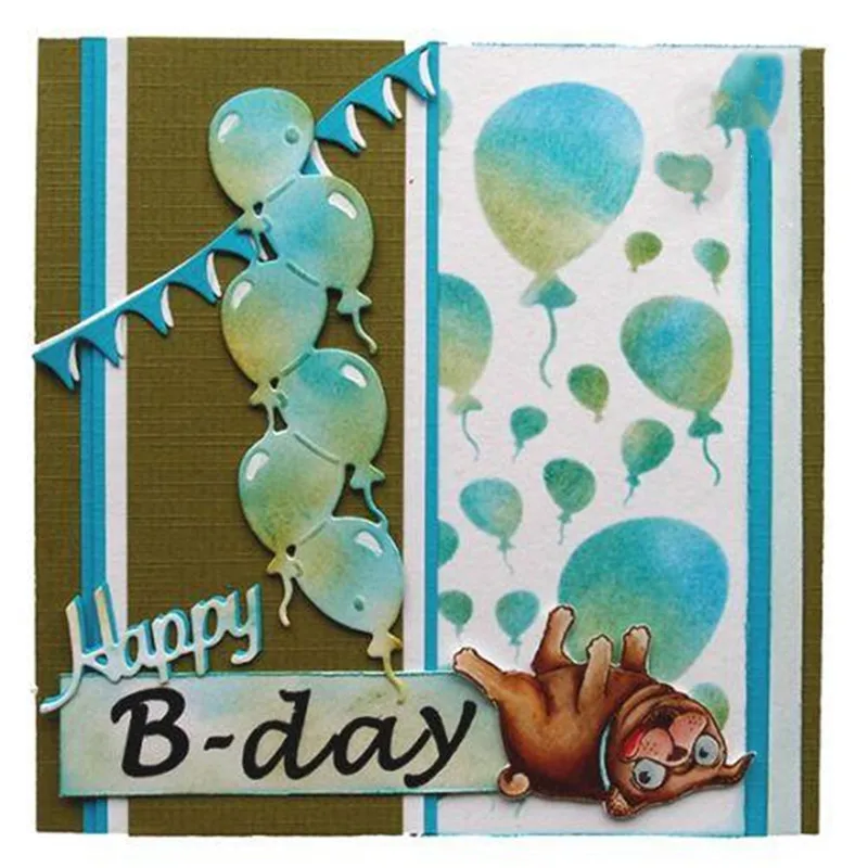 

YaMinSanNiO Balloons Dies Birthday Metal Cutting Dies New 2019 Dies Scrapbooking for Card Making Embossing Stencil Paper Album