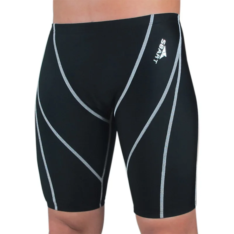 Sbart мужские плавки черный купальник для мальчиков плавки шорты для плавания Серфинг Плавание до колена пляжные шорты летний купальный костюм для мужчин - Цвет: Белый