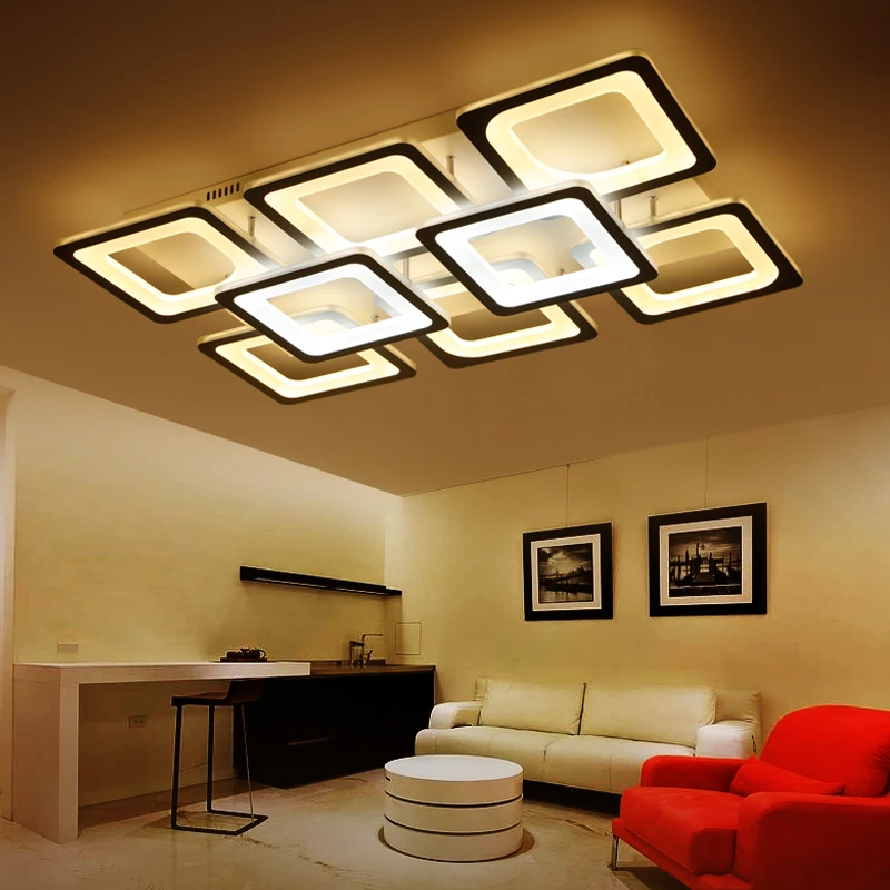 

2019 Abajur Lustres De Sala Surface Mount Ceiling Light Fixture For Room Bedroom Ultra-thin Acrylic Rectangle Free Shipping