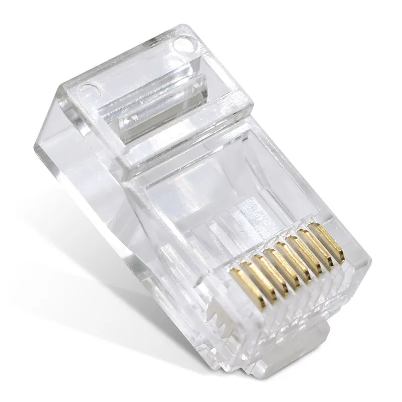 Разъем RJ45 Cat6 100 шт. 8P8C модульный разъем для кабеля Ethernet позолоченный Cat 6 Обжимной