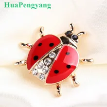 De alta calidad hecha a mano ACEITE DE Broche de insectos de moda animal broche de diamantes de imitación de joyería femenina broche con forma de mariquita