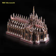 Microworld 3D DIY металлическая головоломка Миланского собора Duomo di Milano модель обучающая головоломка лазерная резка подарки игрушки для детей