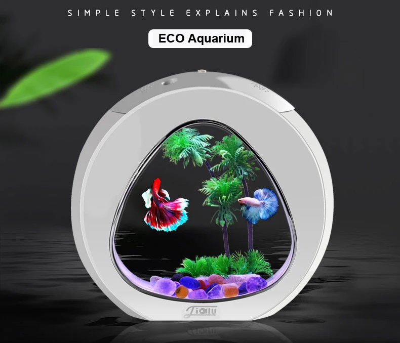 NuoNuoWell акриловый аквариум рабочего офисного DIY новый Дизайн аквариум фильтр + светодиодный свет + вполне насос 3 в одном 4L 6L доступны