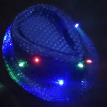 DSstyles, джазовая шляпа, модная, унисекс, блестящая, блестящая шляпа с пайетками, танцевальное шоу, вечерние кепки, шоу, сценический реквизит, бисероплетение, кепка s Fedoras