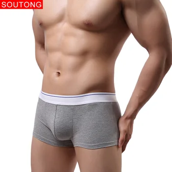 

Soutong 4 Pcs/lot Men Underwear Boxers Shorts Cotton Men Boxers Solid Men Soft Underpants Underwear Masculina Cueca Boxers Men
