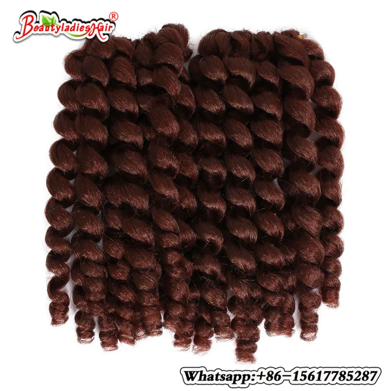 

8" 75g Jumpy Wand Curl Ombre Kanekalon Synthetic Braiding Hair Extensions African Jamaican Bounce Crochet Braids