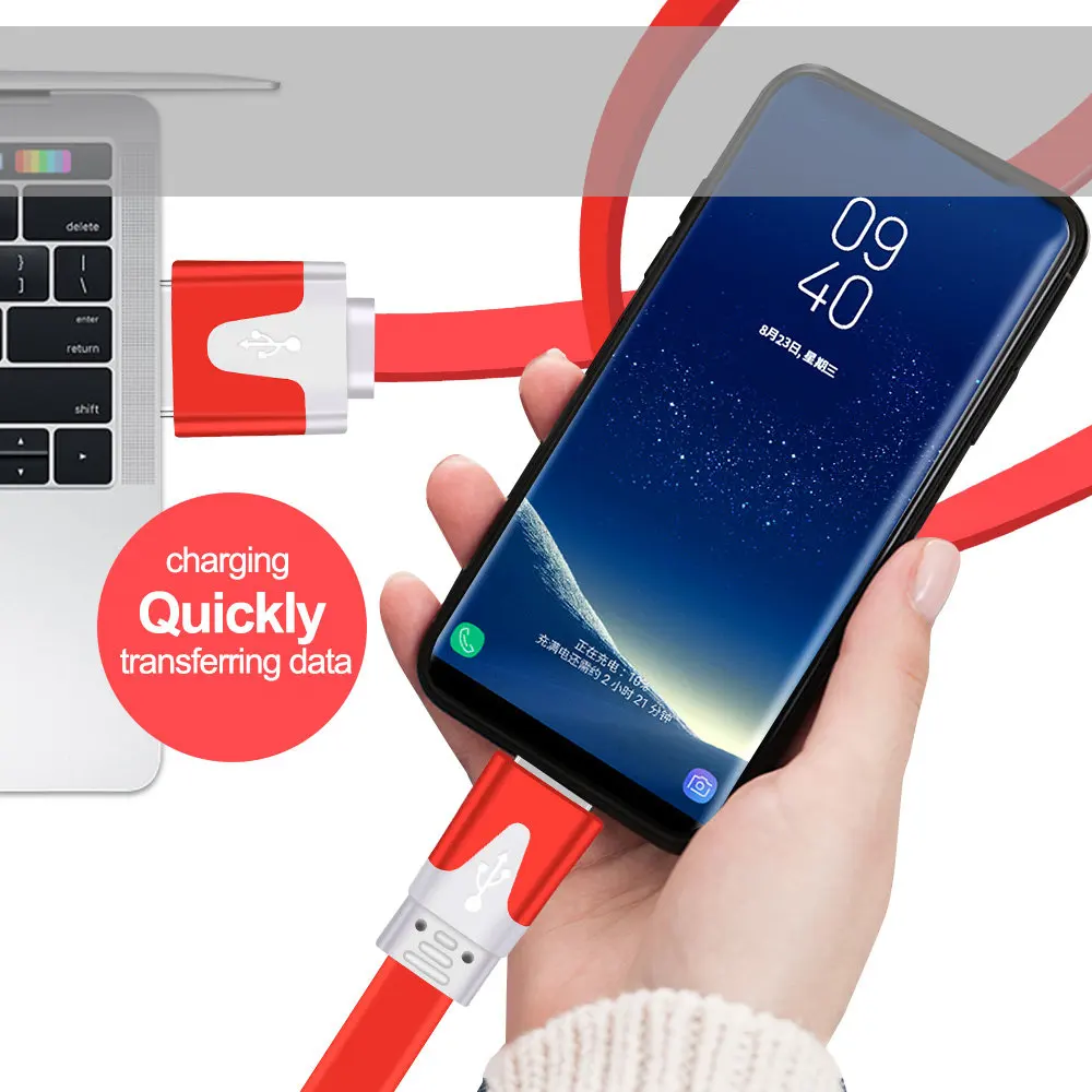 المصغّر usb كابل 5V2. 4A سريع شحن الهاتف المحمول المصغّر usb كابل الشاحن ل Sumsung غالاكسي S8 S9 Xiaomi هواوي الروبوت اللوحي