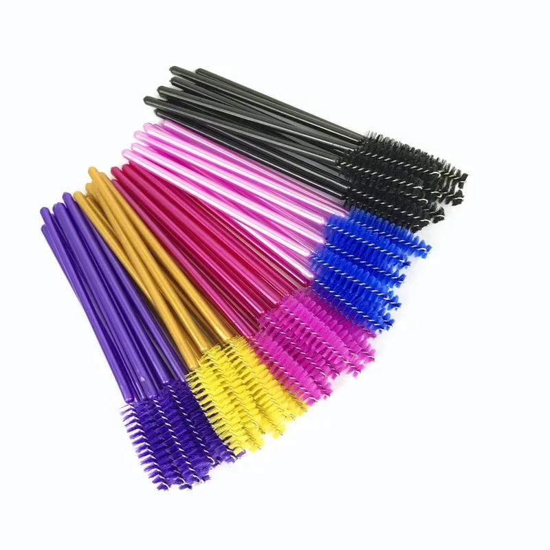 

50pcs/Pack Colorful Brushes Mascara Wands for Eyelash Extension Disposable Brush Wand Eyelash Mini Brush Makeup Tool