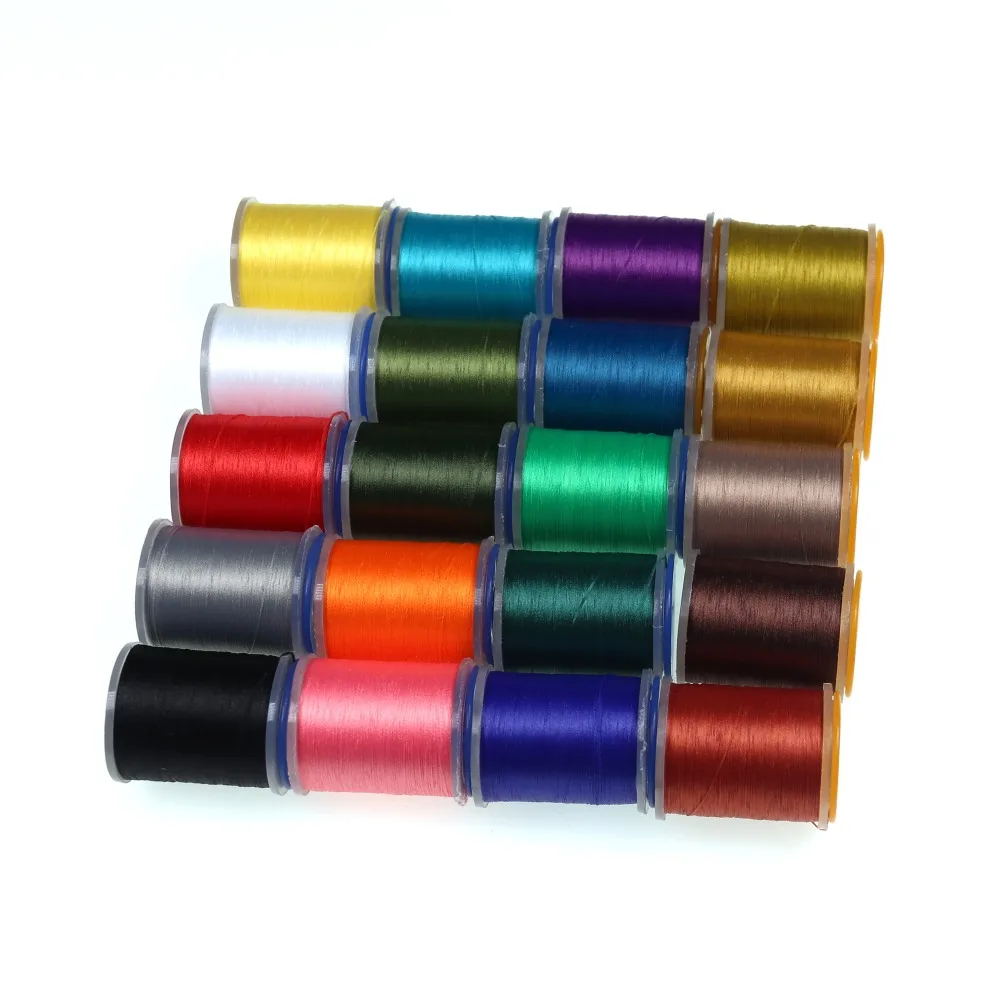 

140D 100yards Fly Tying Line Fly Tying Thread Non Waxed 20 Colors