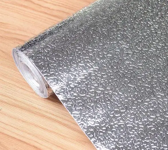 

Kitchen Wall Paper Stove Aluminum Foil Oil-proof Anti-fouling High-temperature Self-adhesive Croppable Wallpaper Wall Sticker