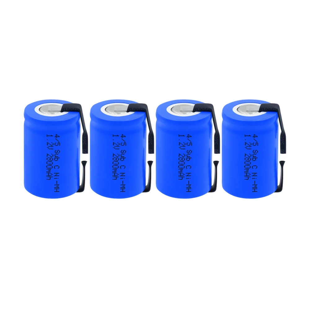 Емкость 4/5 SC батареи 1,2 V 2800mAh 23*33 4/5 Sub C SC Ni-MH аккумуляторные батареи с печатной платой для электронных отверток Инструменты