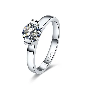 

1 Carat Real Solid 18K White Gold 2Claws Classic Brand Gold Excellent Diamond Women Engagement Ring Solid White Gold Ring AU750