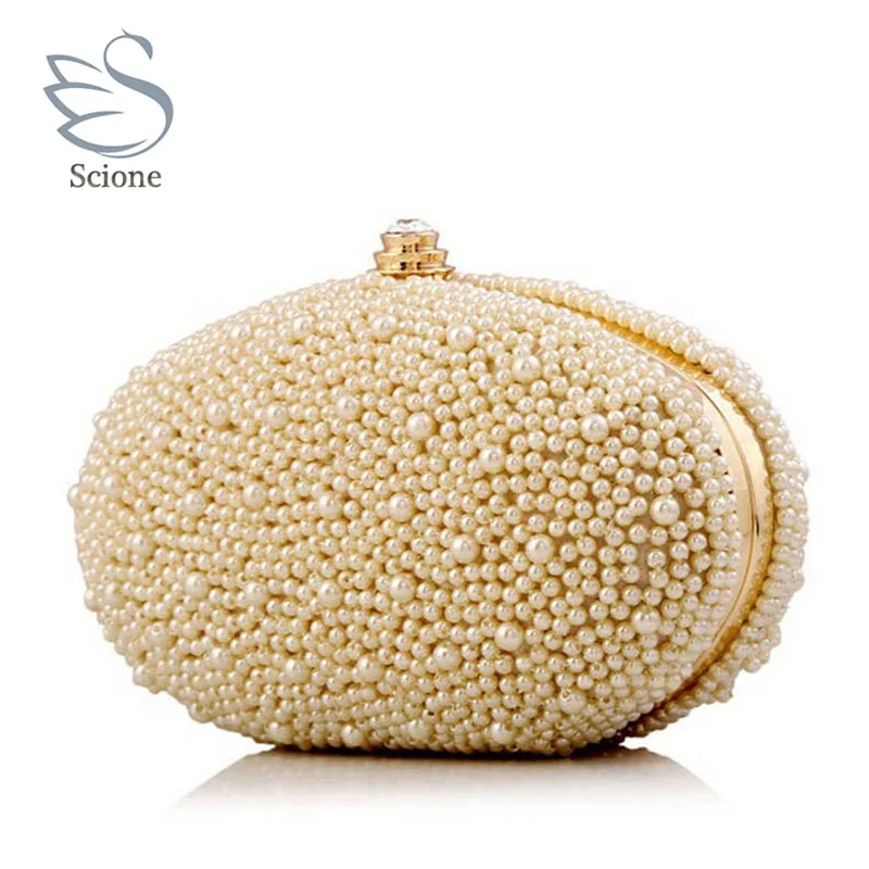 

Scione Fashion Diamond Finger Ring Pearl Evening Bags Wedding Bride Bridesmaid Evening Clutch Bags Luxury Brand Ladies Bags 19T
