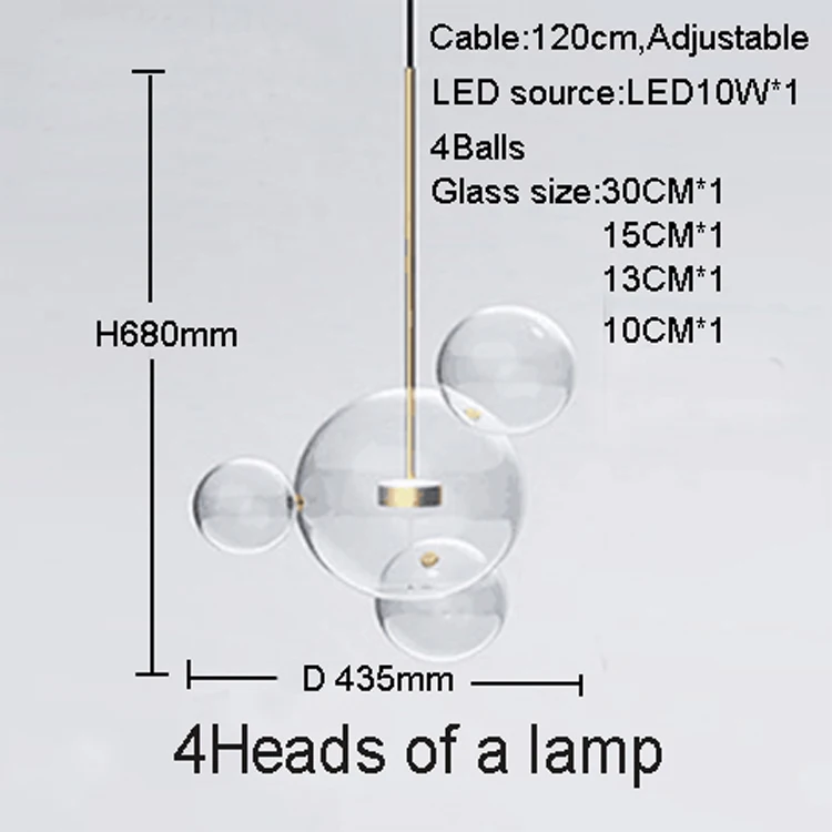 Прозрачный стеклянный шар, люстры для гостиной, Арт Деко, пузырьковая лампа, абажуры, люстра, современное внутреннее освещение, Ресторан iluminacao