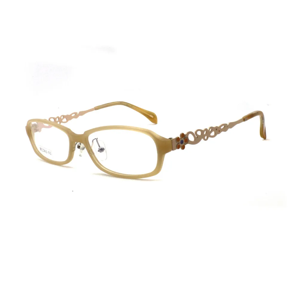 Attractive Light Oval Lens Glasses Frame Women Frosted Beige Color