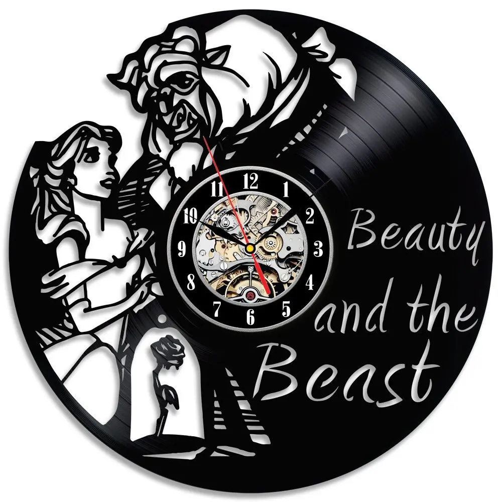 Beauty And The Beast Belle Love Story Vinyl Record Design Wall Clock Beauty And The Beast Belle Love Story Vinyl Record Design Wall Clock Decorate Your Home With Modern Art In Clocks From Garden On Aliexpress