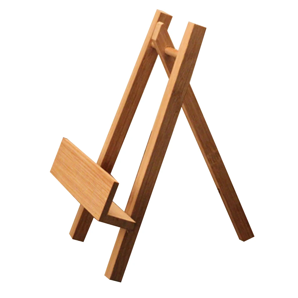 Bamboo Tea Cake Stand Photo Display Rack Plate Picture Frame Holder Easel