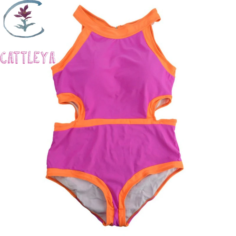 CATTLEYA 2018 плюс размер 4XL монокини с высоким воротом купальник женский сексуальный