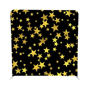 

gold stars printing pillow cover backdrop with frame for trade show booth