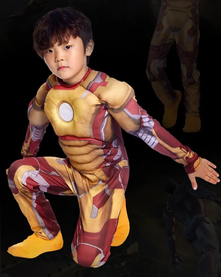 Детский костюм Мстителей Хэллоуин супергерой Тор Железный человек мальчик книга неделя комбинезон для косплея наряд