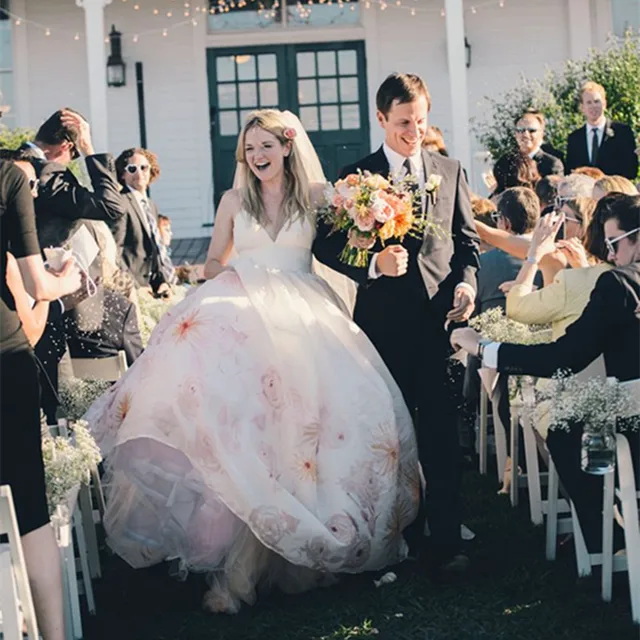Romantic Pink Wedding Dress