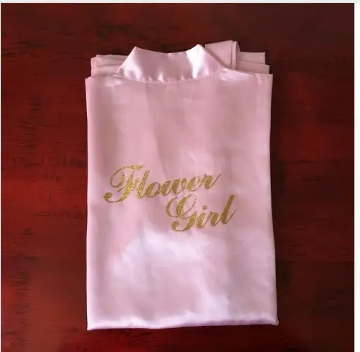 Bridesmaid of Baby Flower Girls Robe For Bride Wedding Party Children Kids Kimono Bath Gown Child Sleepwear Nightdress