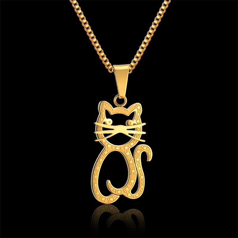 

Fashion Cute Gold Mini Teddy Cat Pendant Necklace Women Men Mother Child Girl Lovely Teddy Animal Jewelry Collier Femme