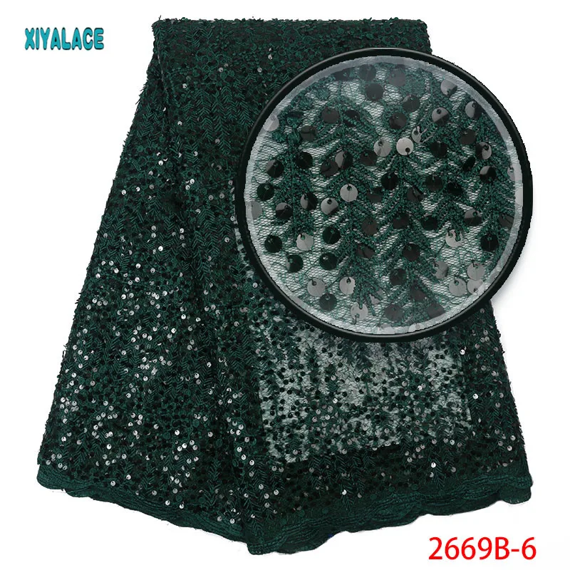 

African Lace Fabric 2019 High Quality Lace African Bridal Sequins Lace Fabric Embroidery French Nigeria Lace For Party 2669b