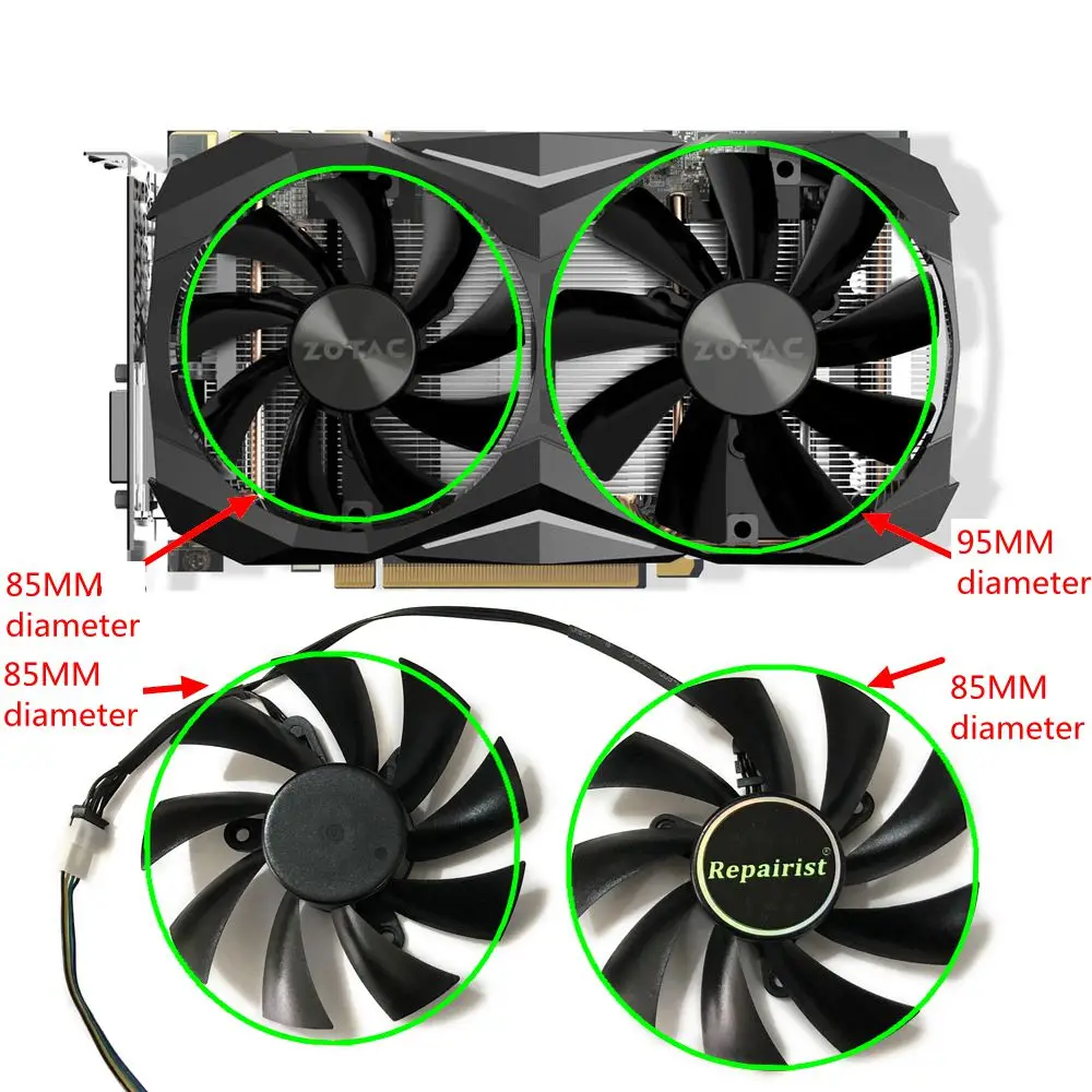 GTX1070 мини VGA GPU кулер 4Pin видеокарта вентилятор для ZOTAC GeForce GTX 1070 Ti мини Видеокарта охлаждения как замена