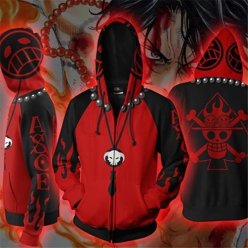 

Anime ONE PIECE Hoodie Men and Women Zipper Hoodies Luffy 3d Print Hooded Jacket for Boys Zoro Harajuku Streetwear Cosplay