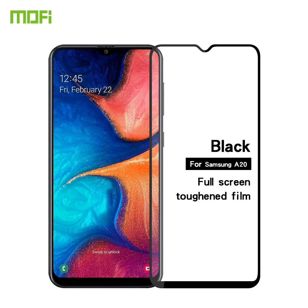 

For Samsung galaxy A20 Tempered Glass MOFI Full Screen Coverage Tempered Glass Screen Protector Flim For Samsung galaxy A20