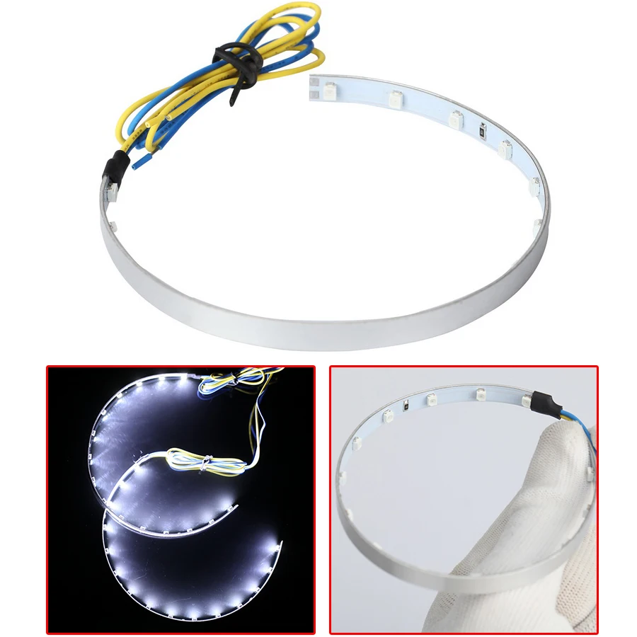 Possbay Car Light 15 LED Devil Eyes Demon Eye Red Headlight Front Lamp Projector 12V Ring 2 PCS