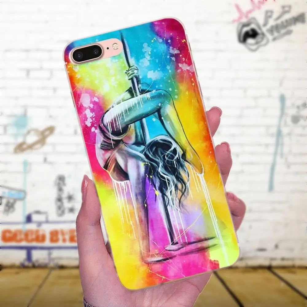 Для танца на шесте занятий фитнесом рисунок из ТПУ для Huawei Mate 7 8 9 10 20 P8 P9 P10 P20 P30 Lite