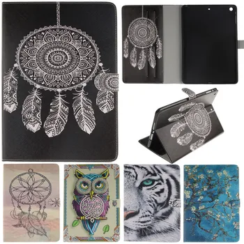 

For IPad Air Cute Cartoon Owl Tiger Lion Girl Stand Flip Leather Case sFor Apple IPad Air IPad 5 IPad5 Tablet Cover Cases Coque