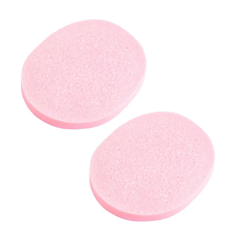 2 шт Косметическая овальная розовая губка для мытья лица очищающие подушечки