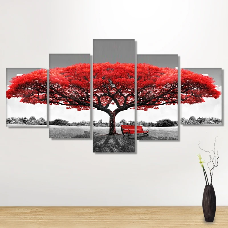 Полная дрель 5D DIY Алмазная картина большое дерево искусство мульти-картина вышивка крестиком мозаичная живопись стразами красные листья