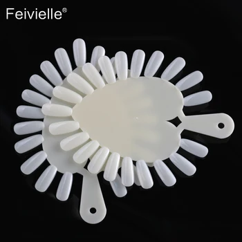 

Feivielle 5 Pcs Heart Display Polish Color Chart Practice False Nails Tips Natural False Nail Art Tips Sticks Polish Display