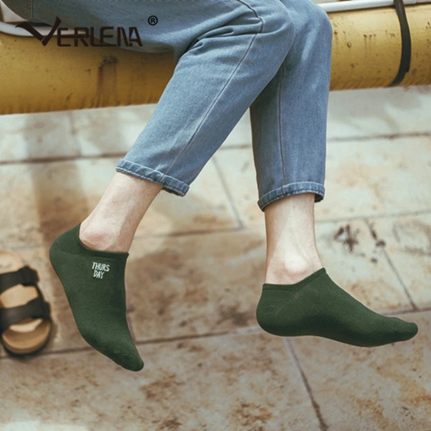 Verlena 2019 горчично желтые удобные носки из чистого хлопка женские с вышитыми