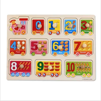 

30cm Kid Early Educational Toy Baby Hand Grasp Wooden Puzzle Aoy Alphabet and Digit Learning Educational Wood Jigsaw