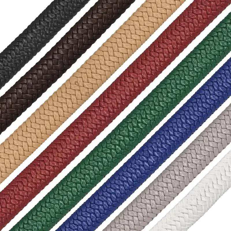 

1/3/5M 12x6mm flat Braided Leather Rope Bracelet String Cord for DIY Jewelry Making Accessories Handmade Craft Jewelry Findings