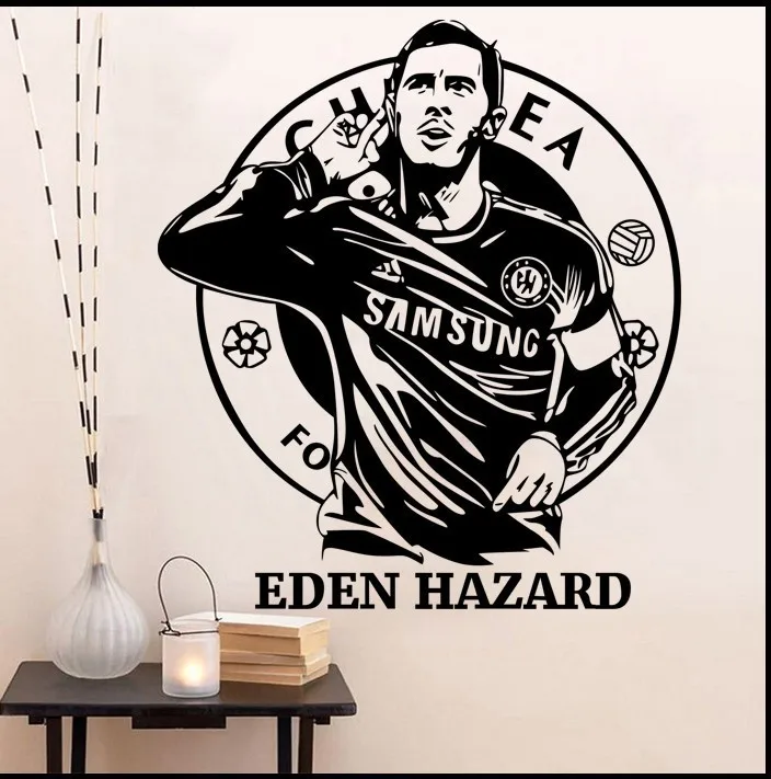 

Eden Hazard Wall Sticker Chelsea FC Best Soccer Football Player Wall Decal Decor & Door Sticker Poster Free Shipping