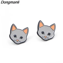 P1914 Dongmanli красивый классический мультфильм Эмаль серьги животные милые Твердые кошка серьги гвоздики для девочек женщин подарок ювелирные изделия